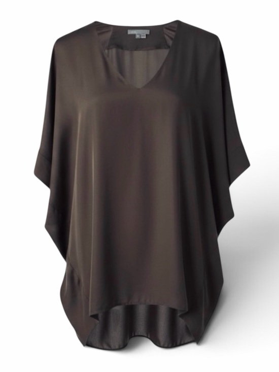 Vince Tops - Vince Dark Brown V-Neck Dolman Sleeve Silk Tunic Blouse Size Medium